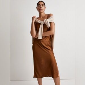 The Layton Midi Slip Skirt in Satin